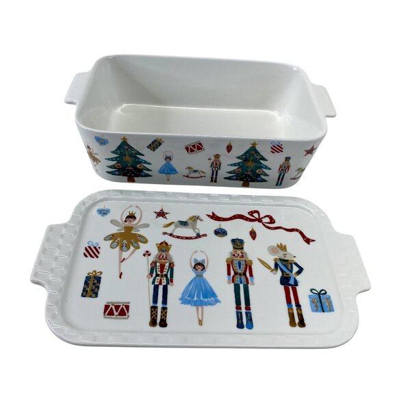 Grace’s Pantry Nutcracker Casserole Dish 2.5 Qt Christmas Bakeware - Picture 6 of 8